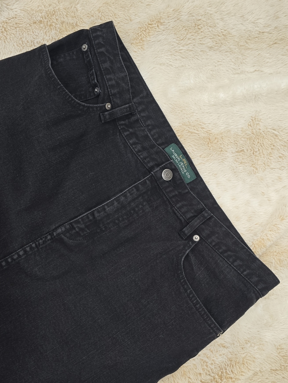 LRL Lauren Ralph Lauren Black Denim Pencil Skirt